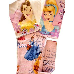 3 Pc DISNEY PRINCESS Sheet Set TWIN Flat & PAIR of 2-Sided Standard Pillowcases